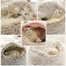 Soft Plush Pet Bed with Cover Round Cat Bed Pet Mattress Warm Cat Dog 2 in 1 Sleeping Nest Cave for Small Dogs
